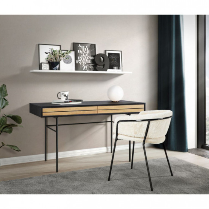 Stripe Writing Desk (Oak-Black)